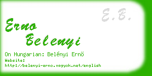 erno belenyi business card
