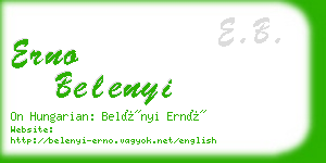 erno belenyi business card